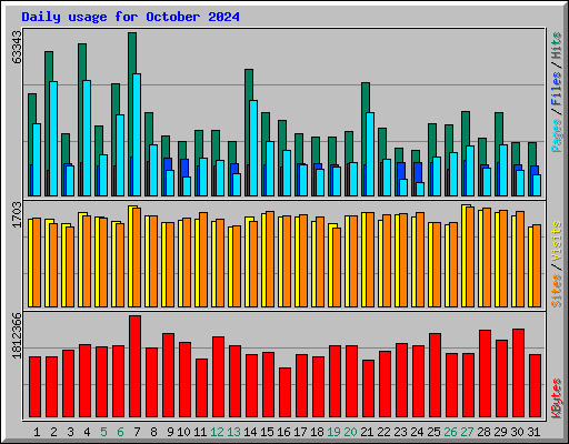 Daily usage for October 2024