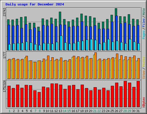 Daily usage for December 2024