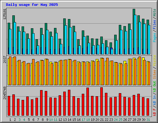 Daily usage for May 2025
