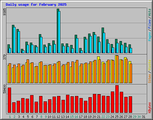 Daily usage for February 2025
