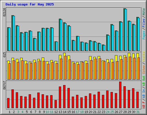 Daily usage for May 2025