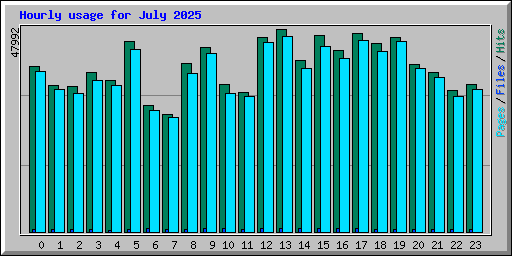 Hourly usage for July 2025