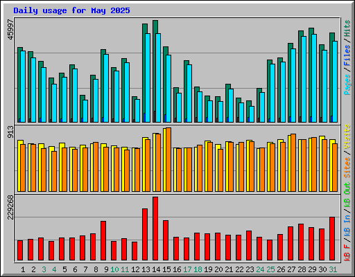 Daily usage for May 2025
