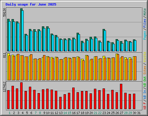 Daily usage for June 2025