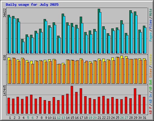 Daily usage for July 2025