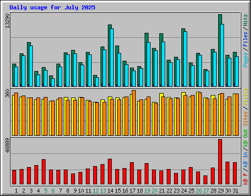 Daily usage for July 2025
