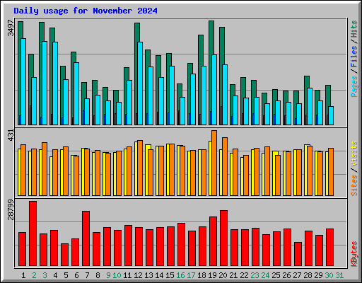 Daily usage for November 2024