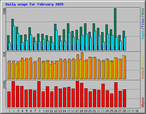 Daily usage for February 2025