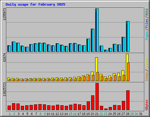 Daily usage for February 2025