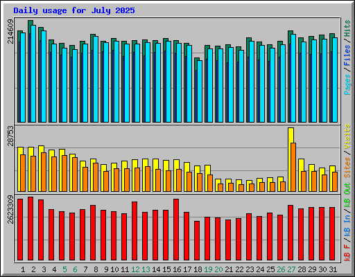 Daily usage for July 2025