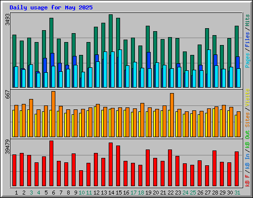 Daily usage for May 2025