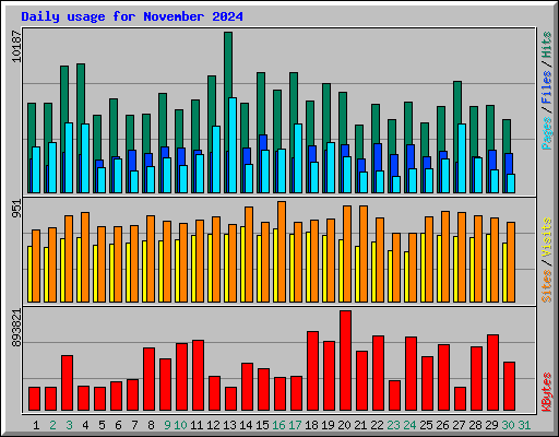 Daily usage for November 2024