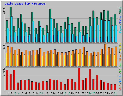 Daily usage for May 2025