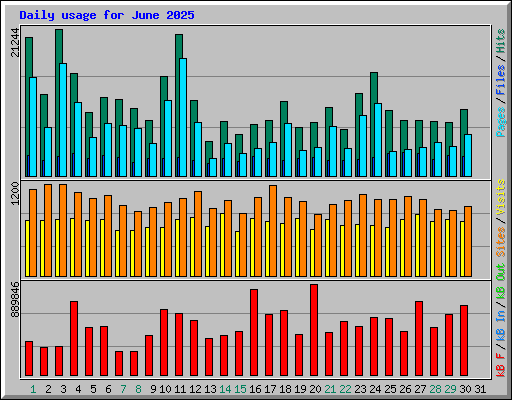 Daily usage for June 2025