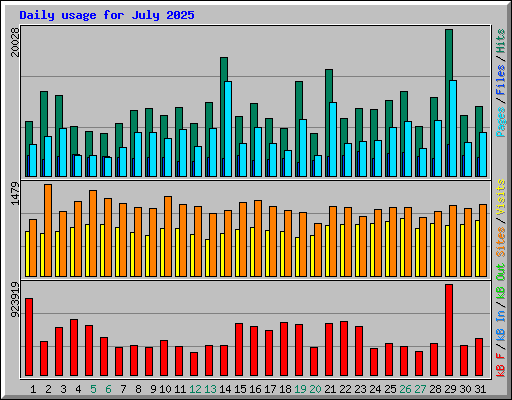 Daily usage for July 2025