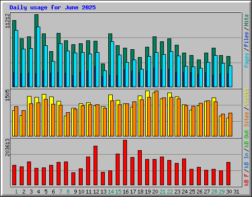 Daily usage for June 2025