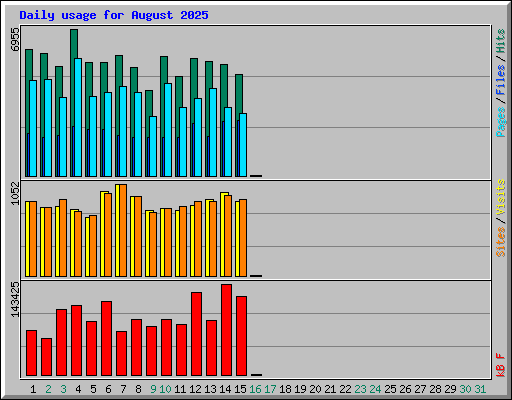 Daily usage for August 2025