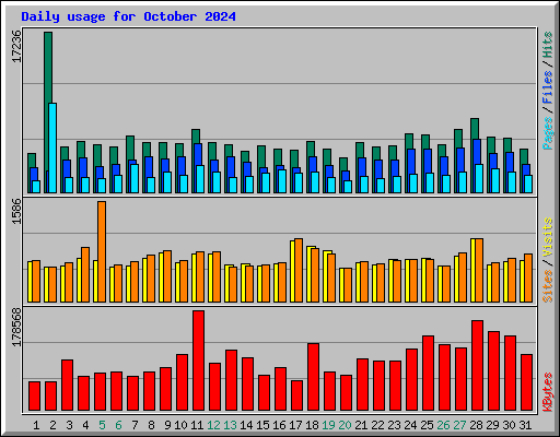 Daily usage for October 2024