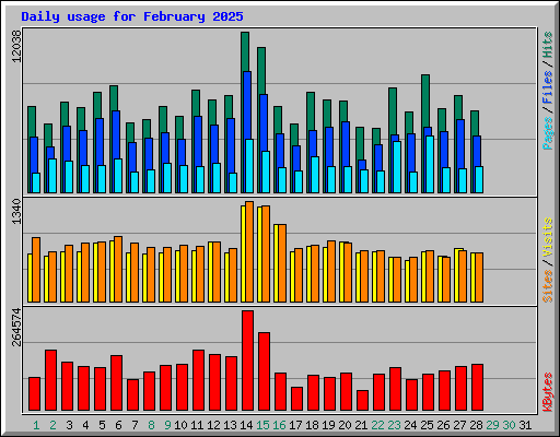 Daily usage for February 2025