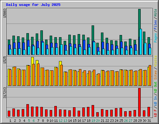 Daily usage for July 2025