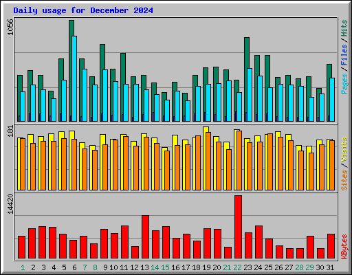 Daily usage for December 2024