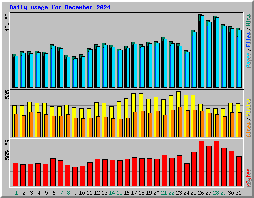 Daily usage for December 2024