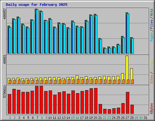 Daily usage for February 2025
