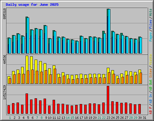 Daily usage for June 2025