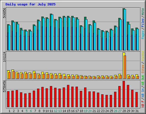 Daily usage for July 2025