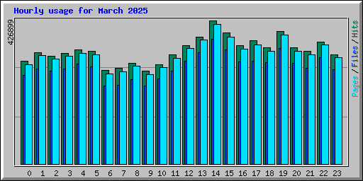 Hourly usage for March 2025